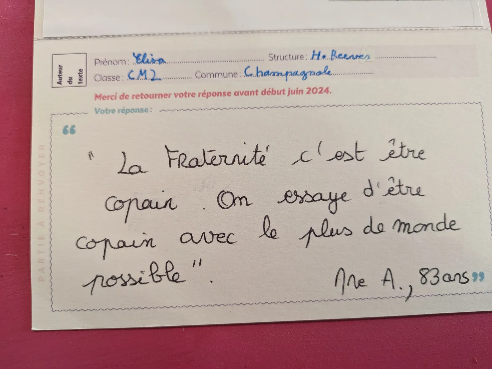Cartes sur la Fraternité 