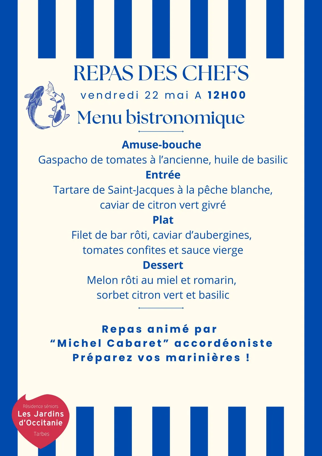 Repas des chefs aux "Jardins d'Occitanie". 