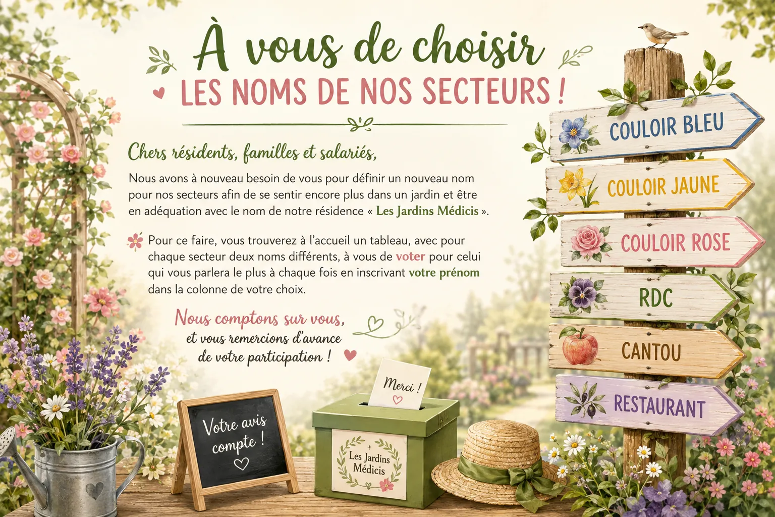Choisissez les nouveaux noms de nos secteurs !