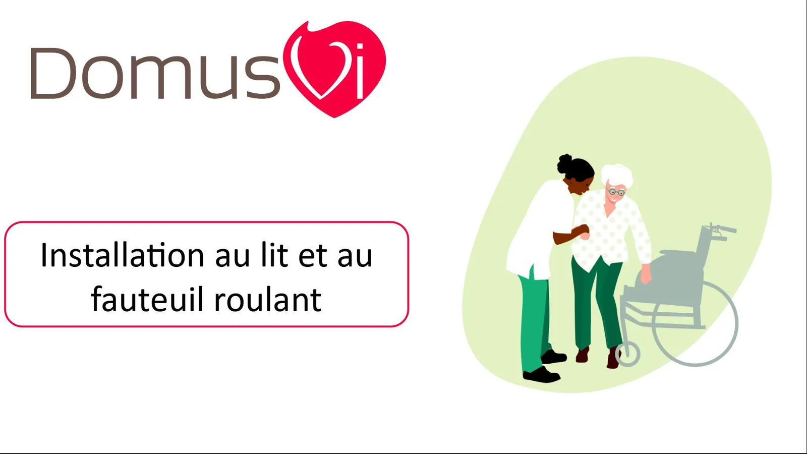 L'installation des résidents au lit et au fauteuil roulant