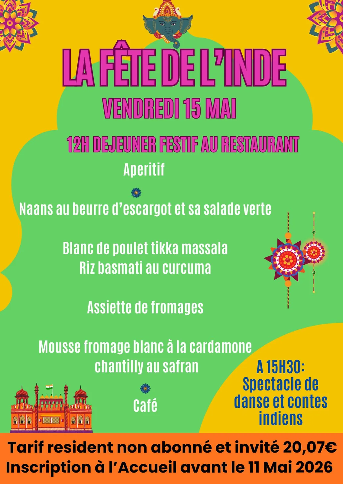 L’Inde s’est invitée à la résidence pour une journée festive et colorée