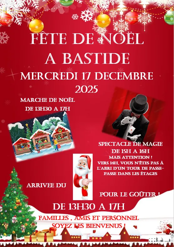  Invitation à la Fête de Noël Mercredi 17 décembre 2025 – 13h30 à 17h
