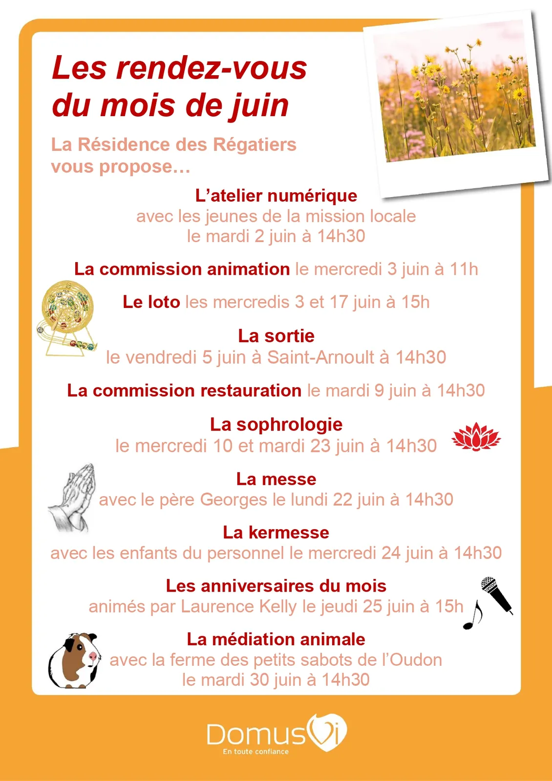 Les rendez-vous du mois !