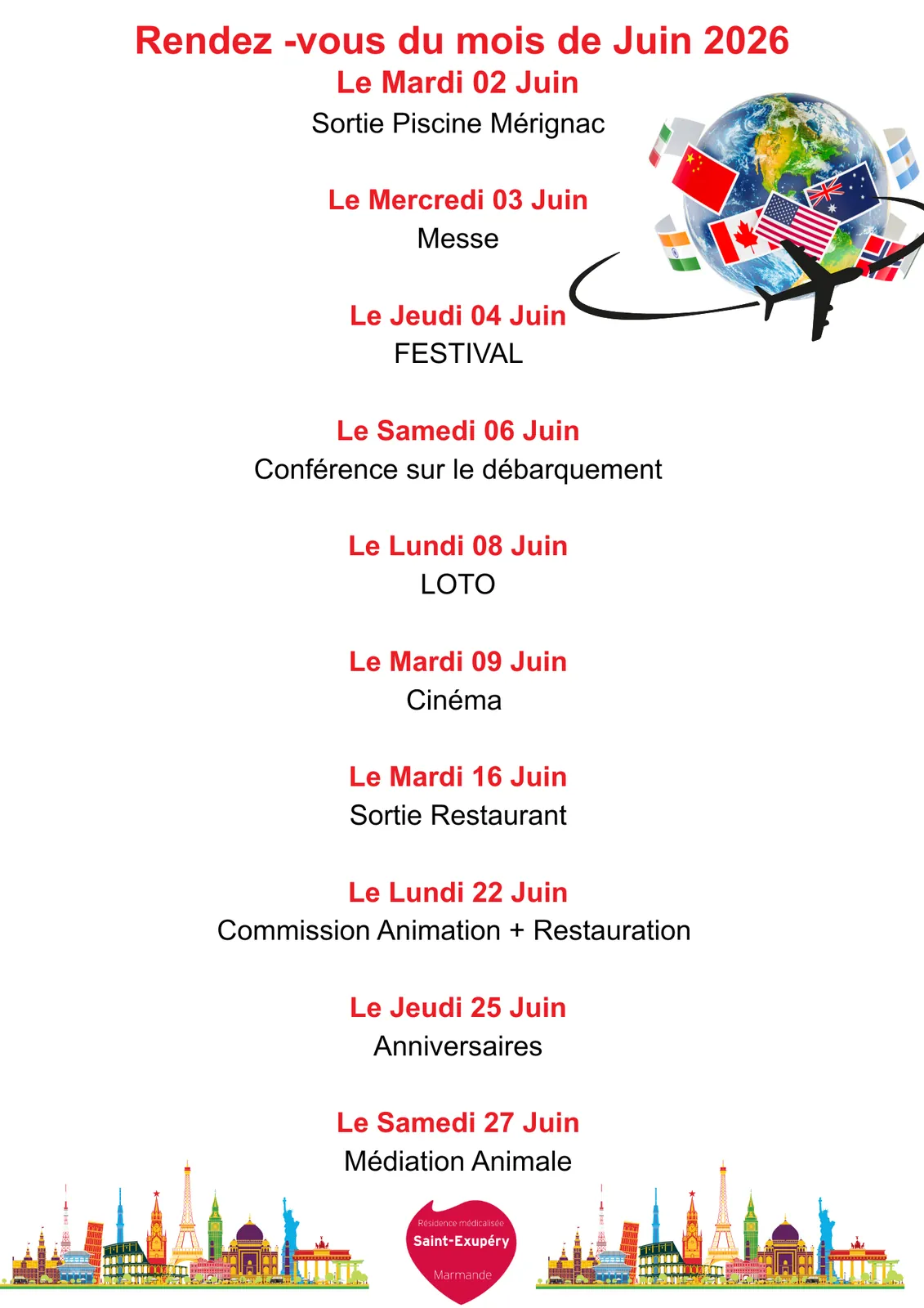 Activités juin 