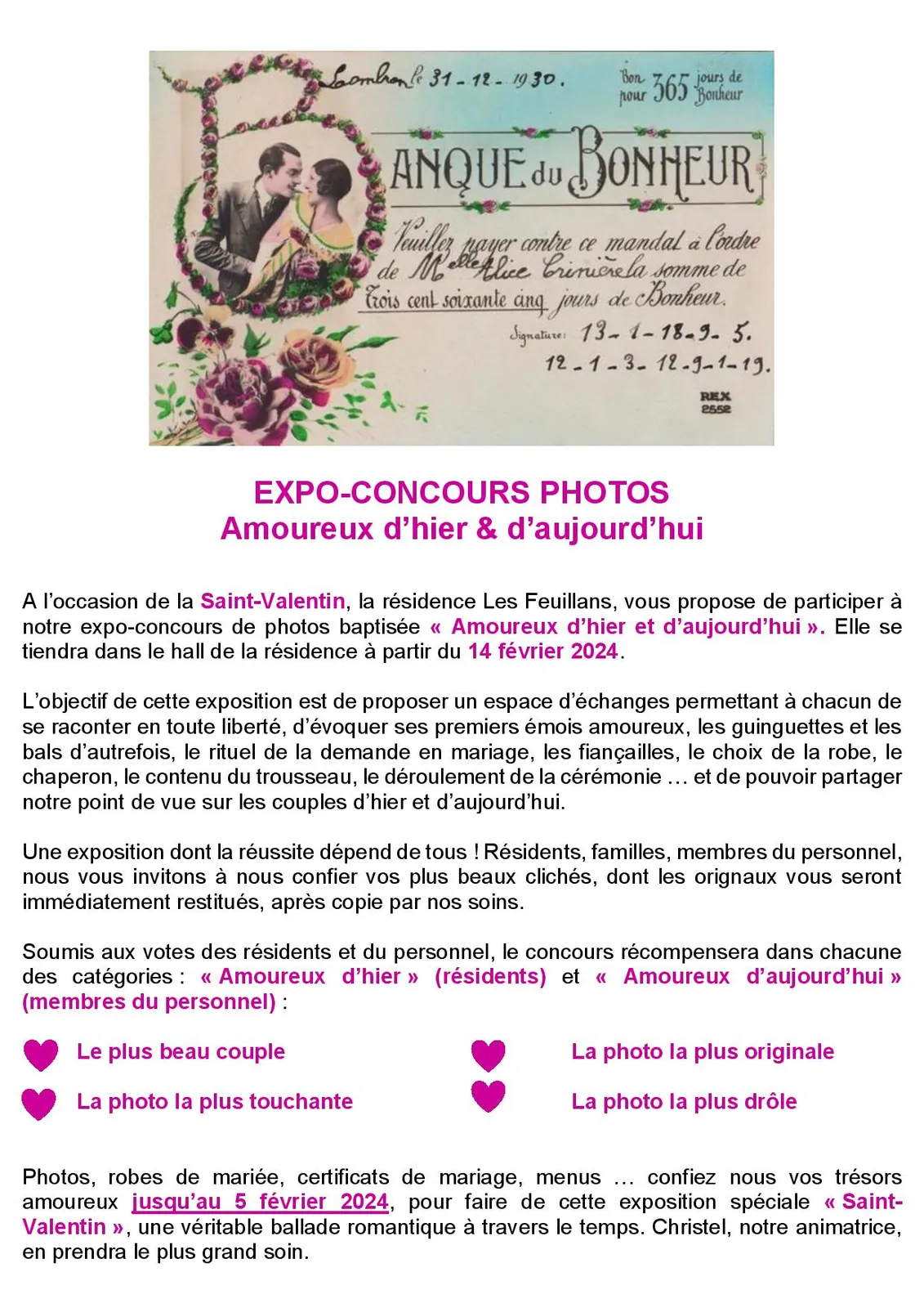 Amoureux d'hier & d'aujourd'hui
