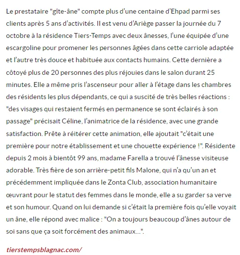 Les résidents dans la Dépêche 