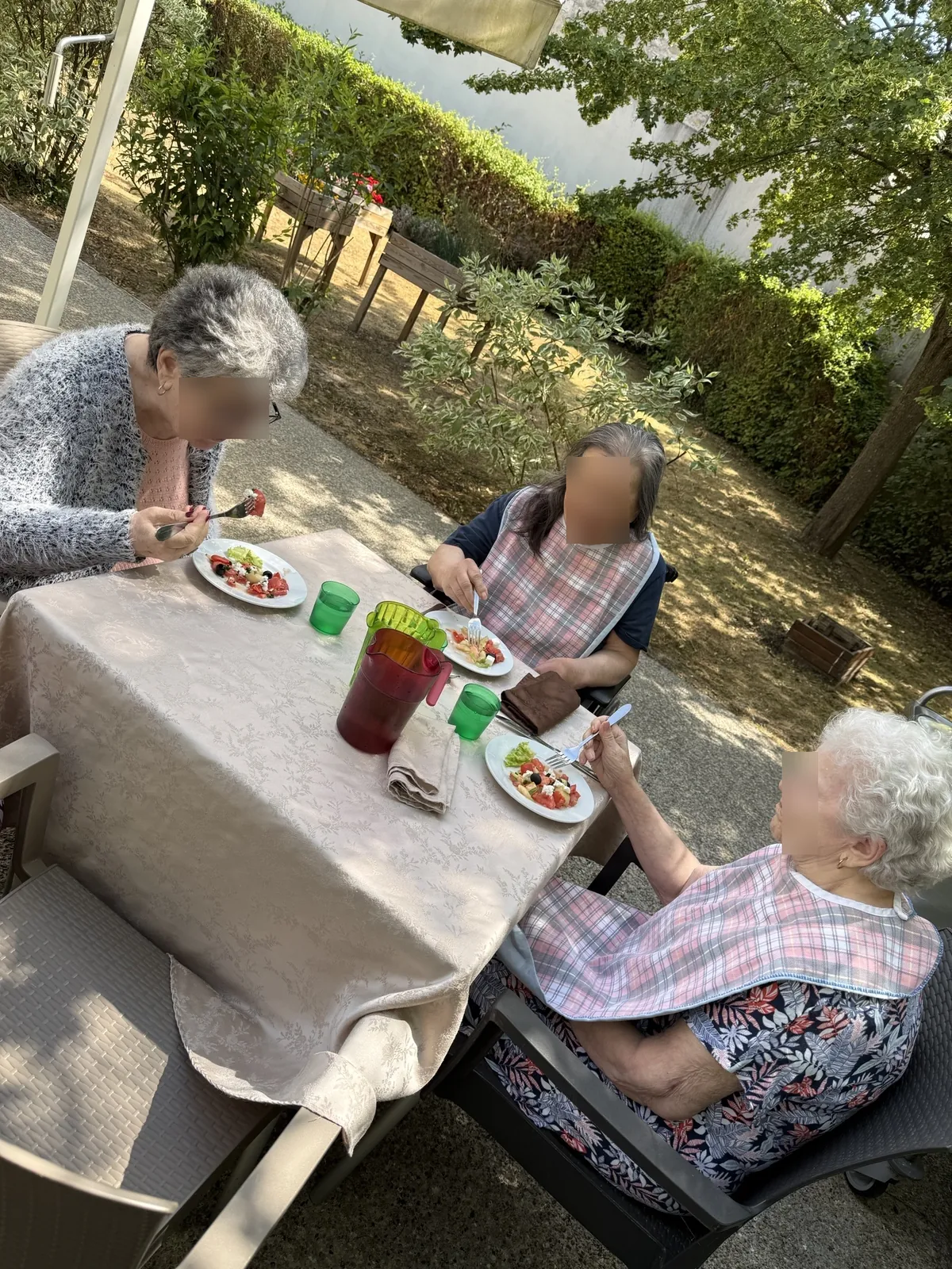 LES RESIDENTS DE L'UVA PROFITENT DE LA TERRASSE LES JARDINS MEDICIS PROVINS