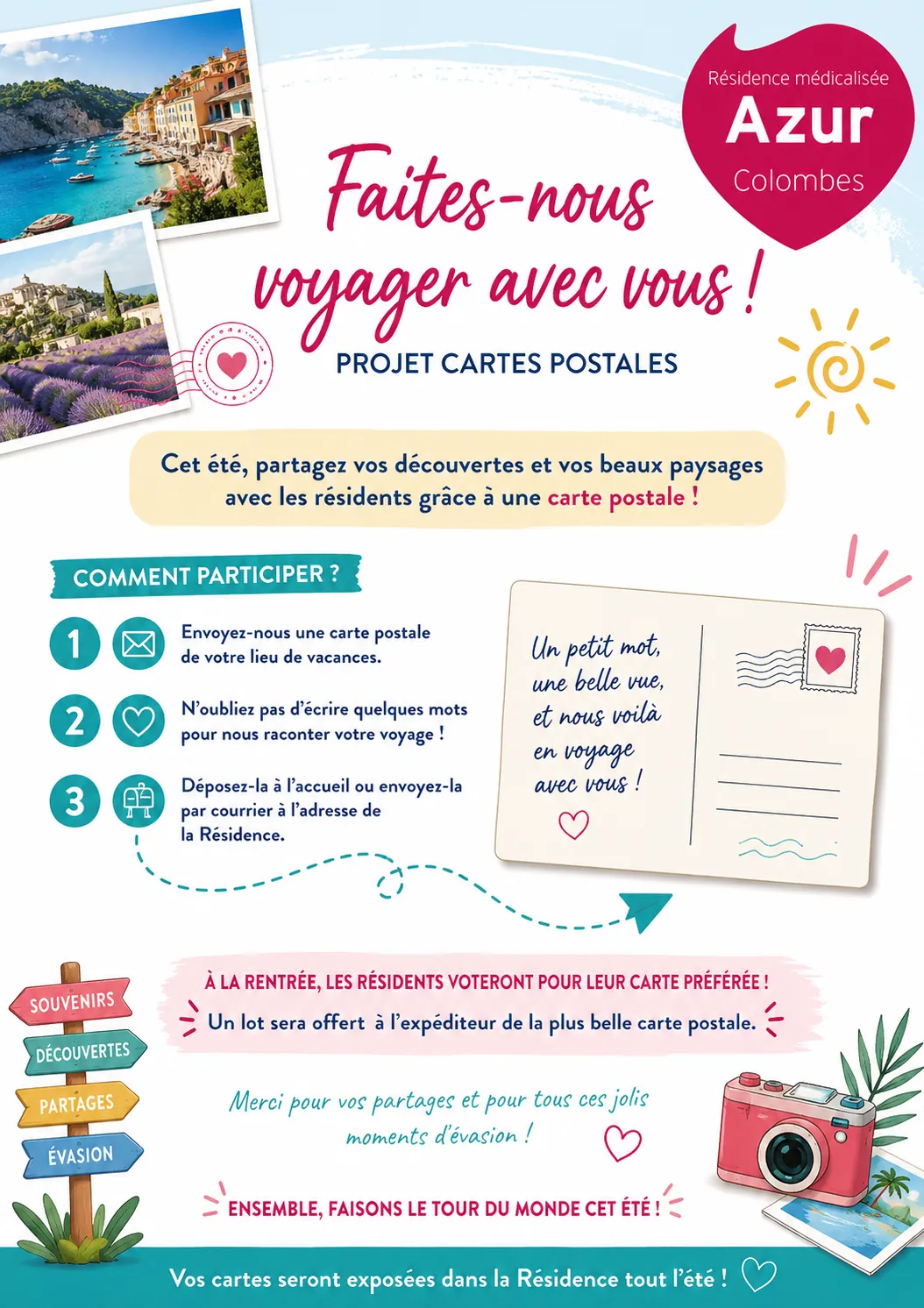 Faites-nous voyager avec vous !