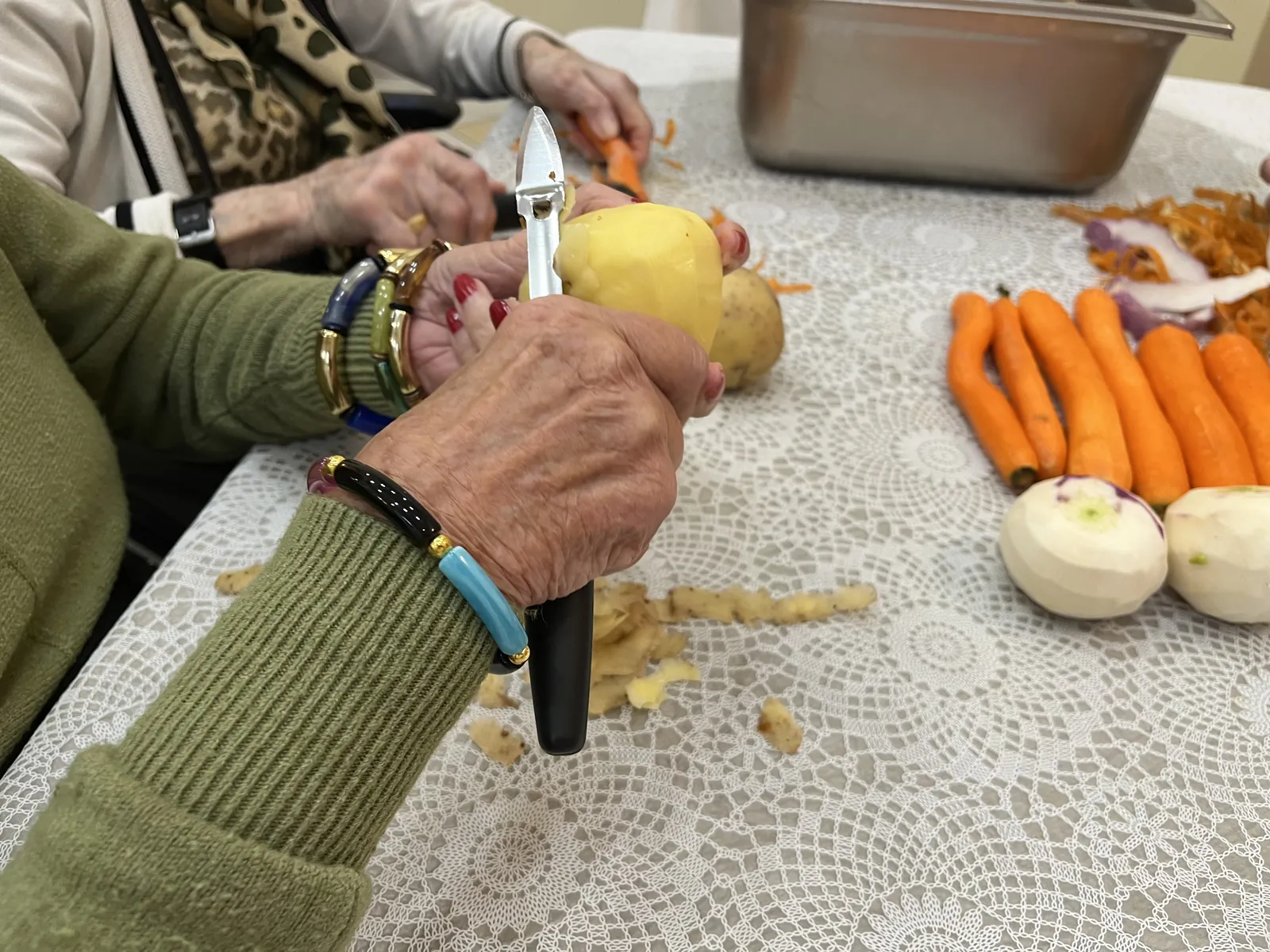Préparation du potage du soir !