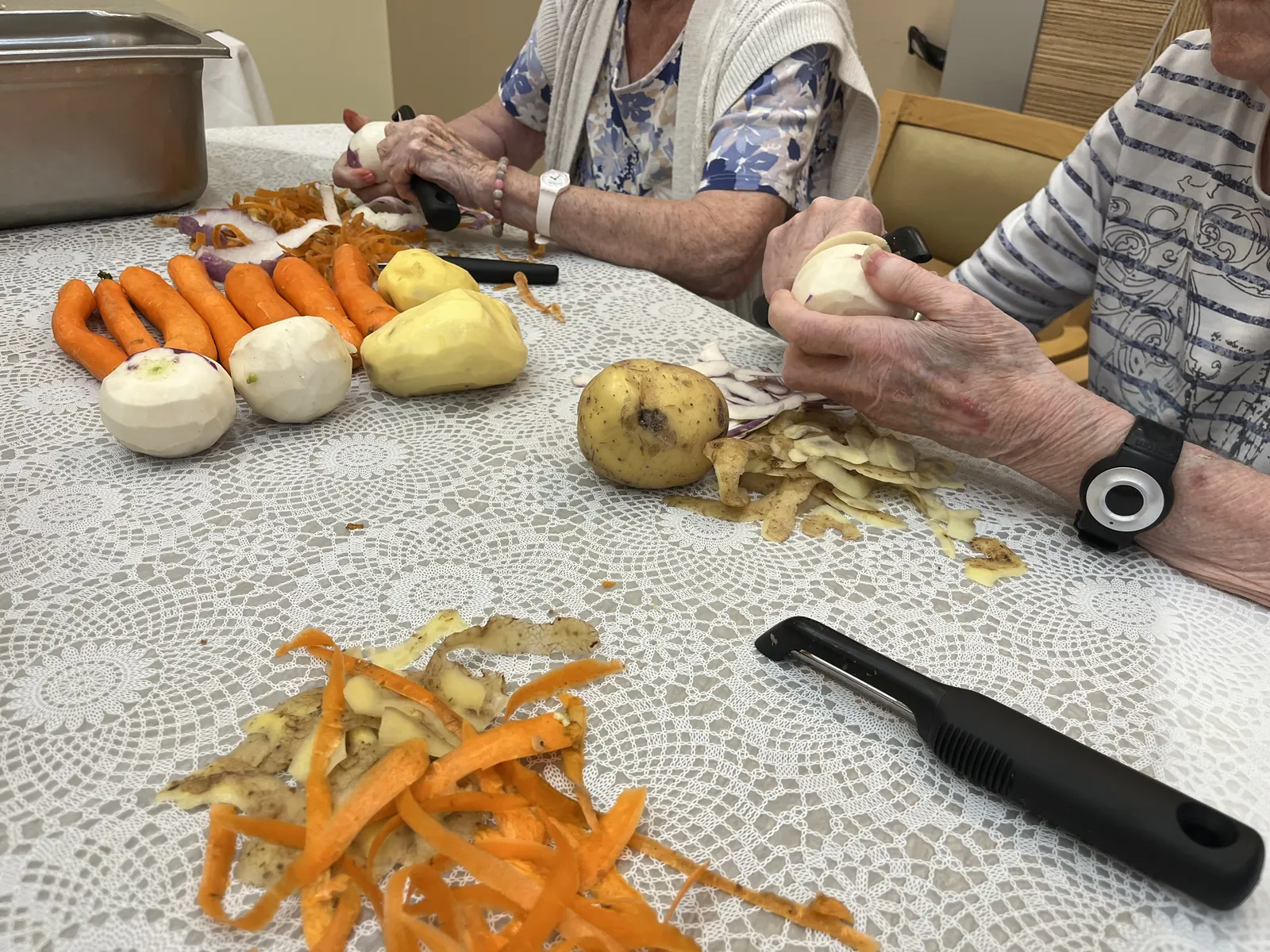 Préparation du potage du soir !