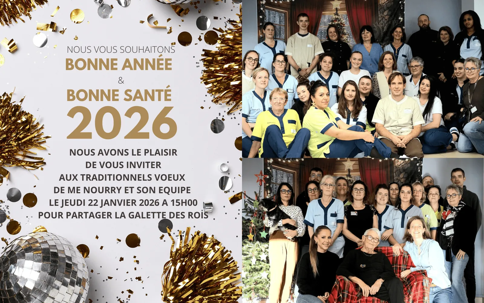 Invitation aux vœux de Me Nourry et toute l'équipe de la résidence