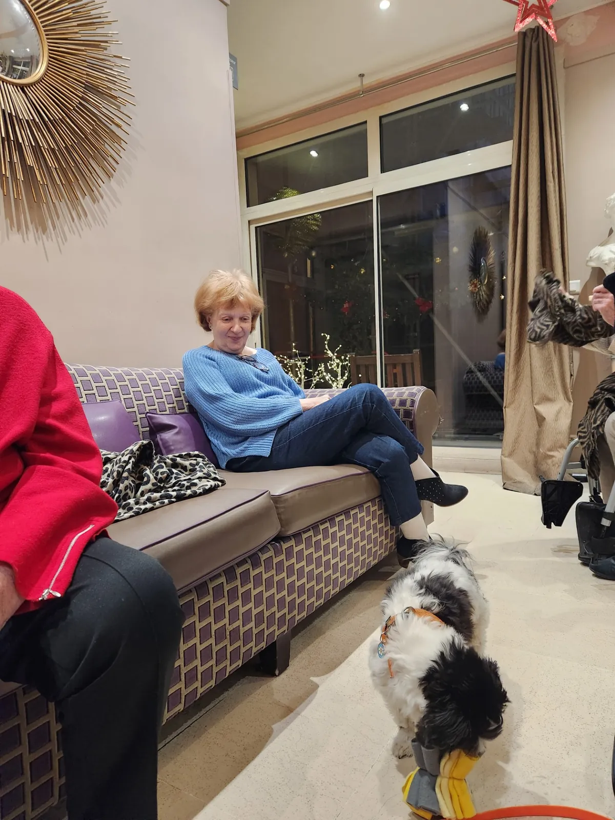 Visite du petit chien Satie 