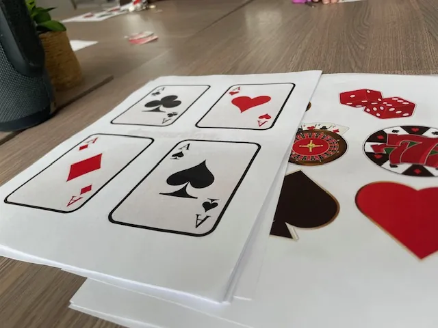 Préparation soirée casino 