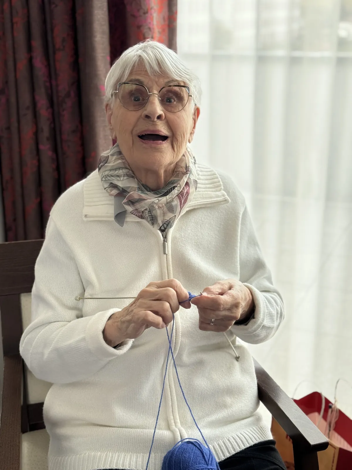 Atelier tricot à la résidence cet après-midi !