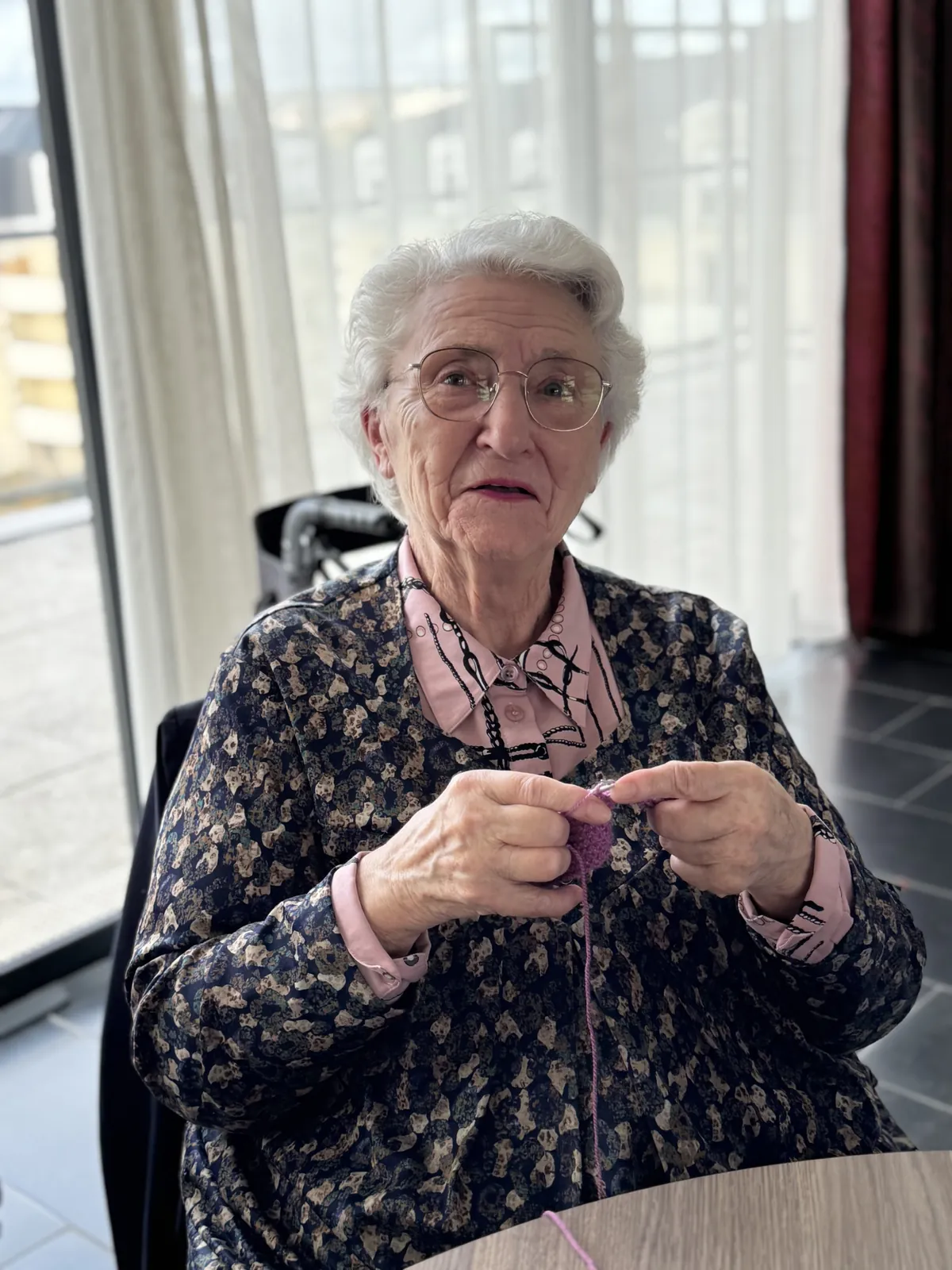 Atelier tricot à la résidence cet après-midi !