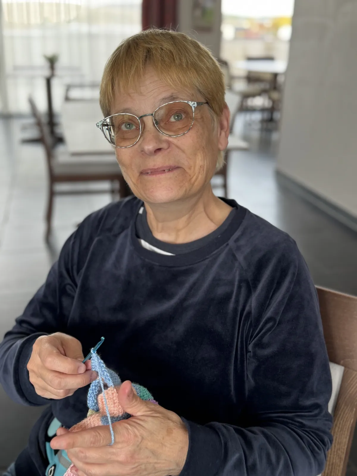 Atelier tricot à la résidence cet après-midi !