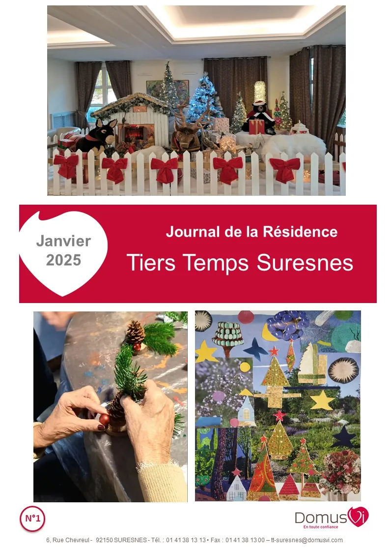 PARUTION DU PREMIER JOURNAL DE LA RESIDENCE TIERS TEMPS SURESNES 