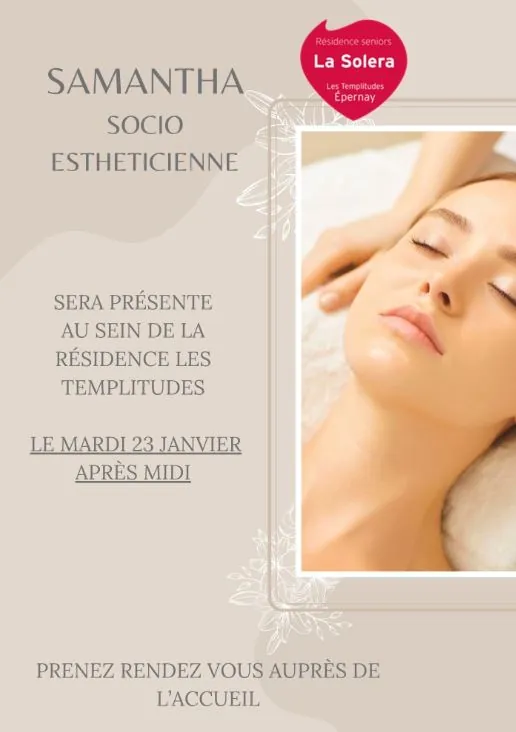 Présence de Samantha l'esthéticienne