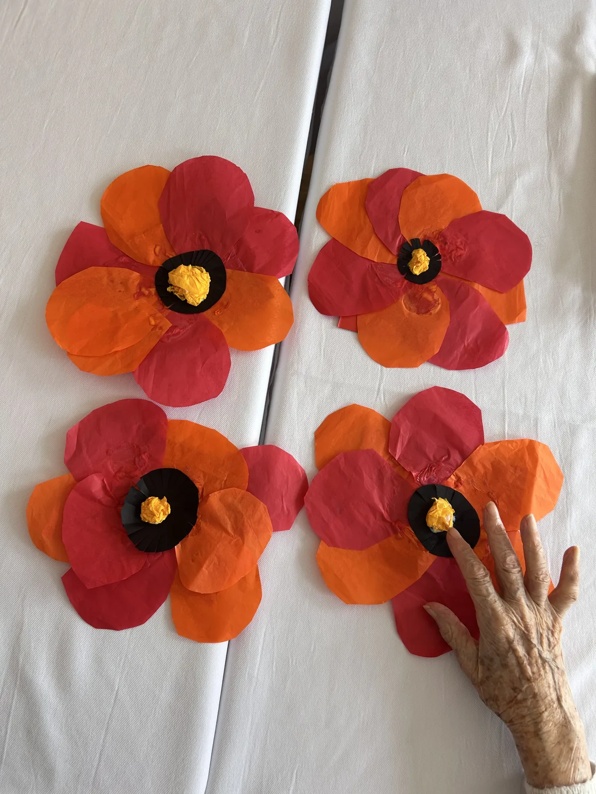 Réalisation de coquelicots à l'unité protégée 