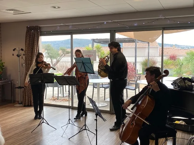 Les musiciens de l'Opéra de Montpellier à la résidence du Grand Chai