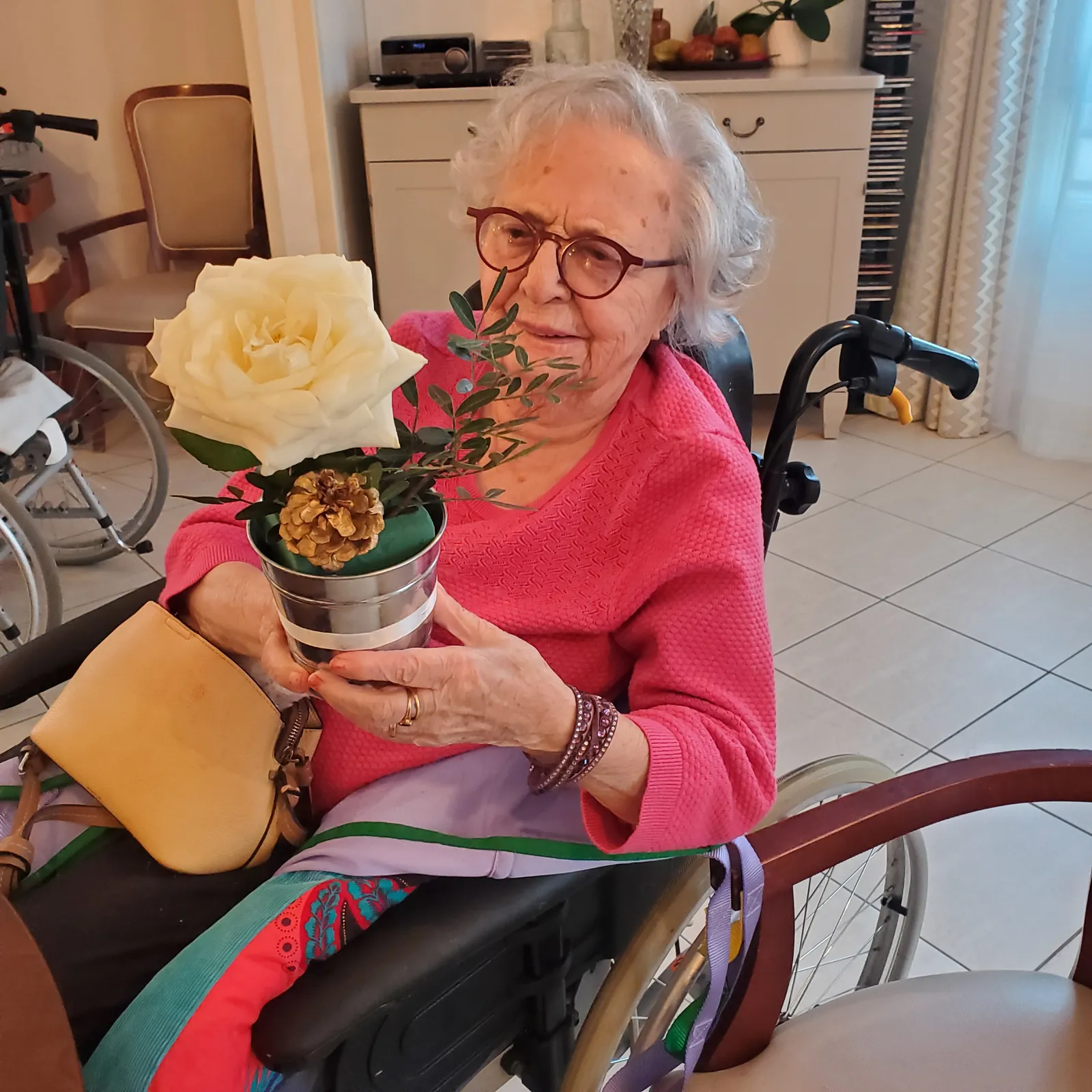 Art floral avec les résidents  