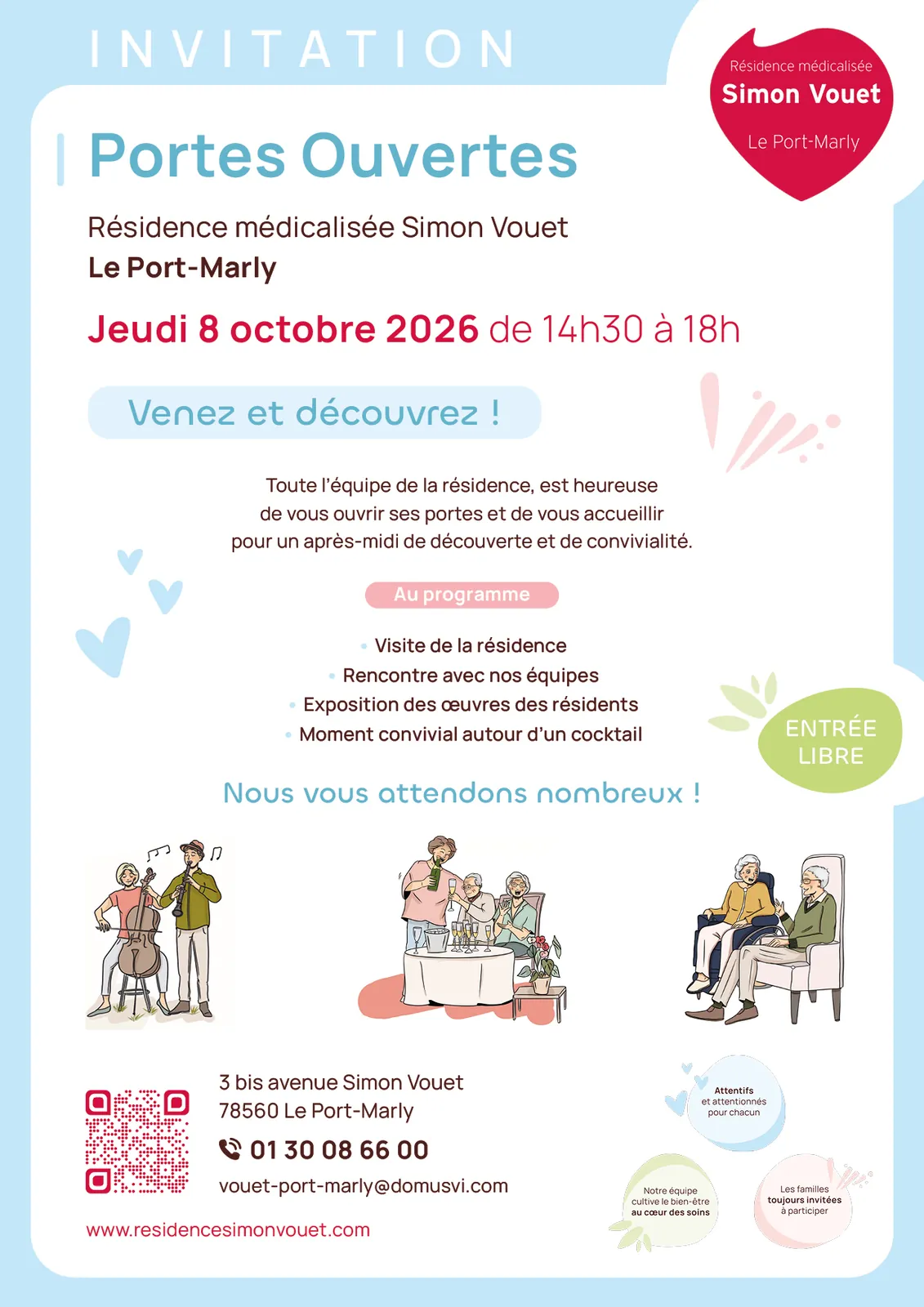 C’est aujourd’hui ! Portes Ouvertes à la Résidence médicalisée Simon Vouet au Port-Marly