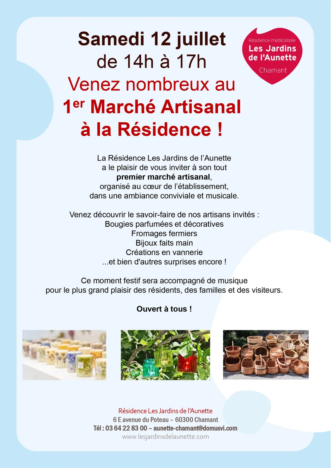 Un événement à ne pas manquer : Le 1er Marché Artisanal des Jardins de l’Aunette !