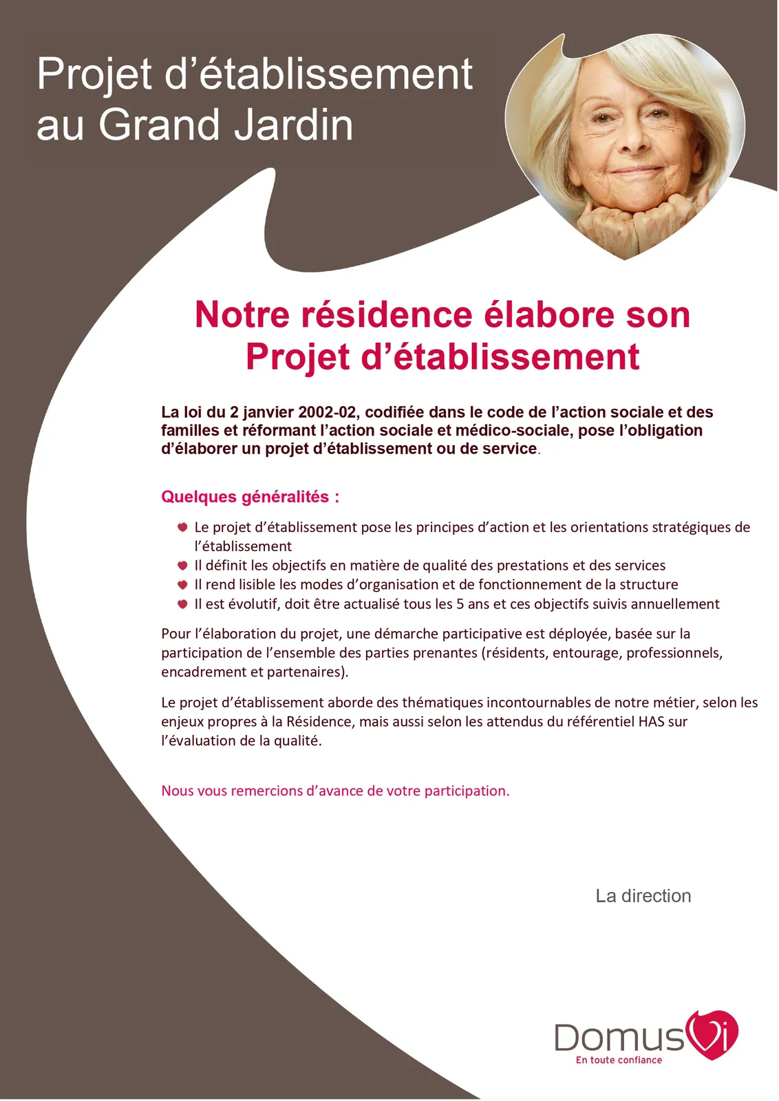 L'Ehpad en pleine réécriture de son projet d'établissement 