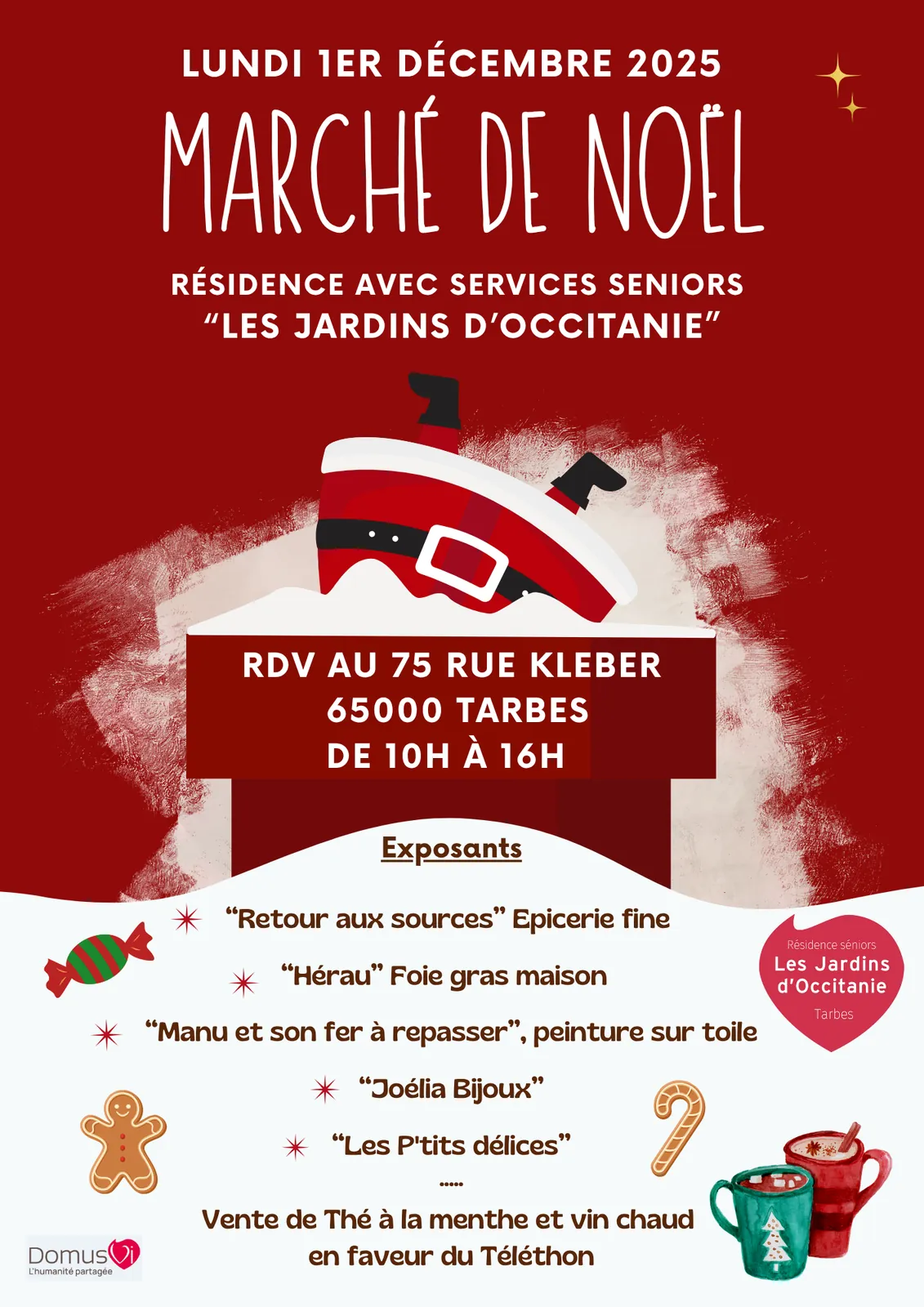 Marché de Noel "aux Jardins d'Occitanie" le 1er Décembre.