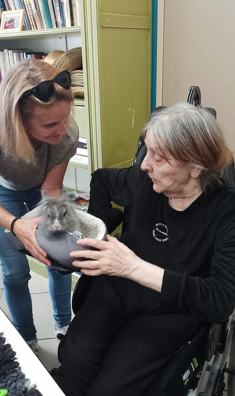 Séance de médiation animale à la résidence : un moment de douceur et de bien-être
