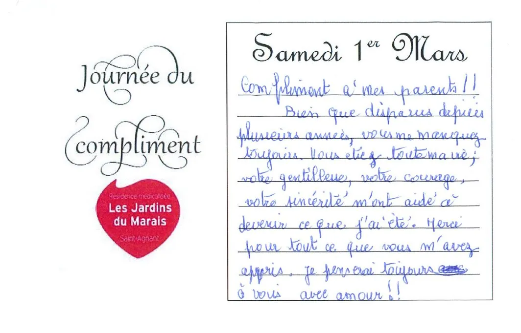 La Journée du Compliment aux Jardins du Marais !