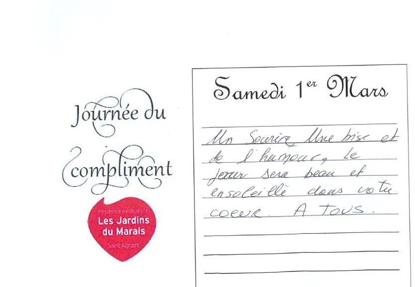 La Journée du Compliment aux Jardins du Marais !