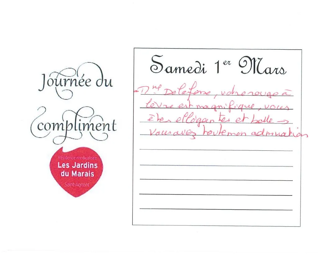 La Journée du Compliment aux Jardins du Marais !