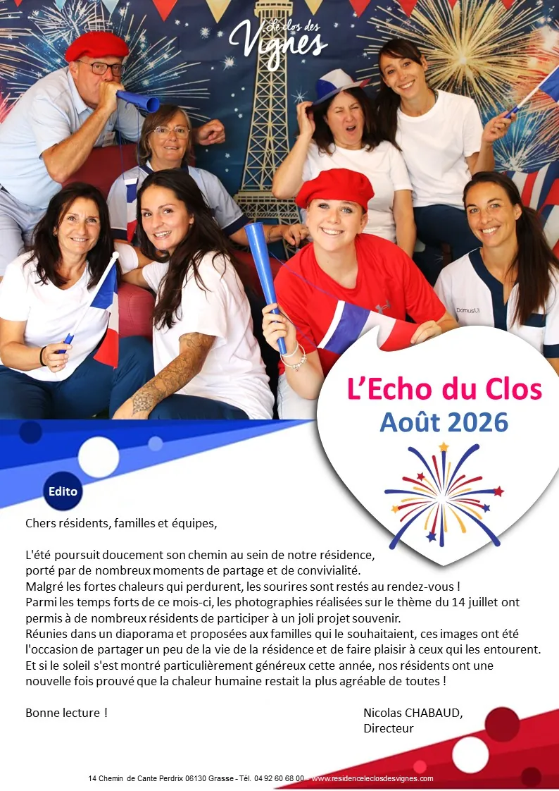 L'ECHO DU CLOS - Edition Août 2026
