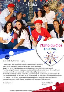 L'ECHO DU CLOS - Edition Août 2026