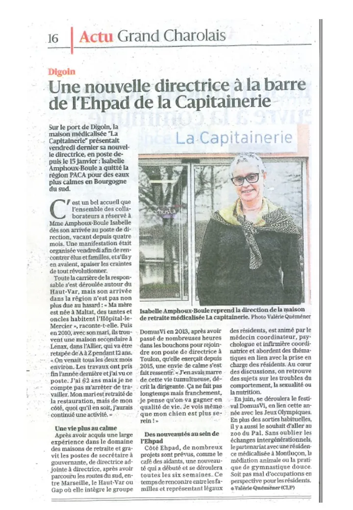 On parle de la résidence dans le Journal de Saône et Loire