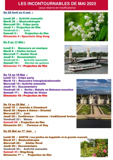 Programme du mois à Médicis Vanves