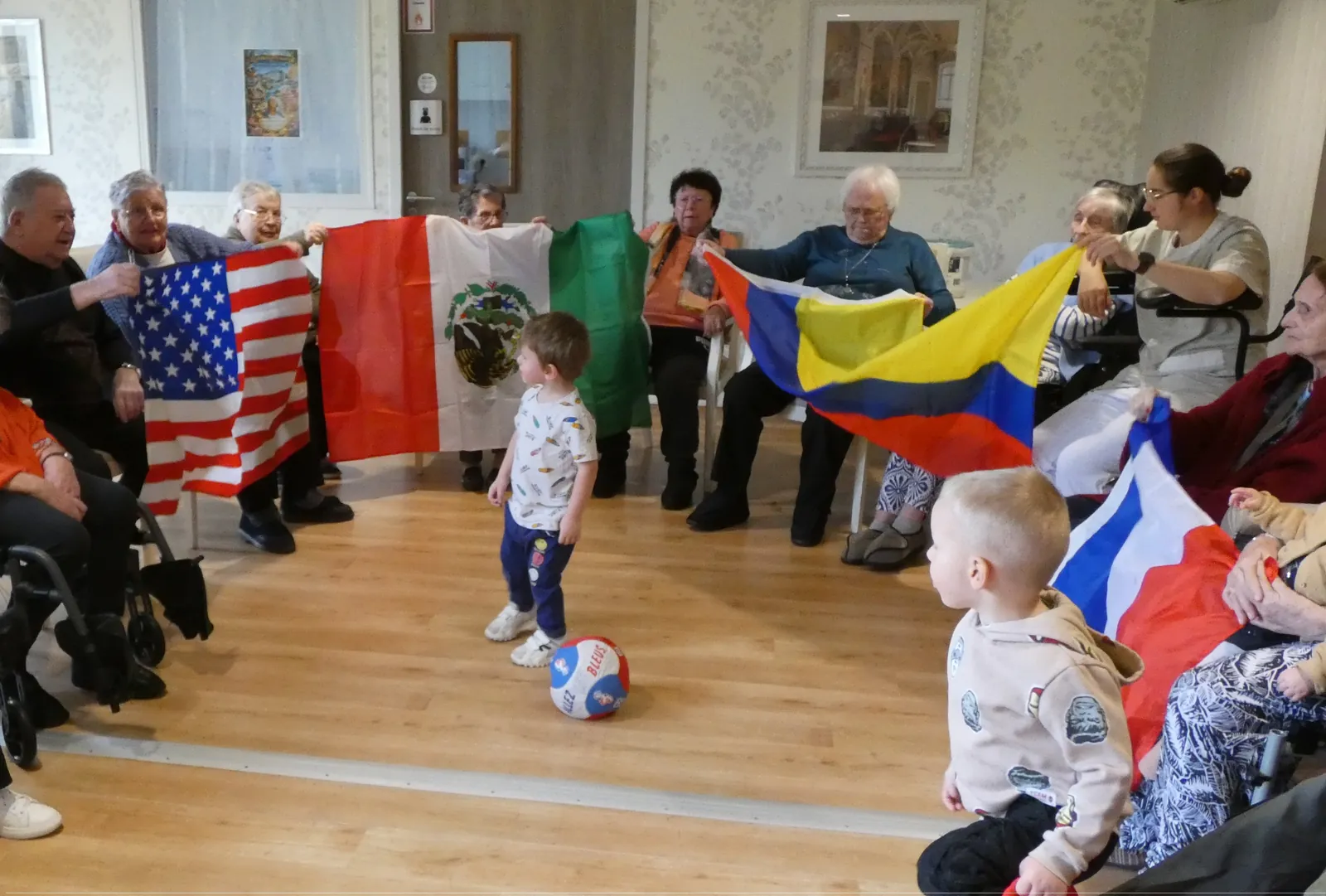 Rencontres intergénérationnelles - Préparation de la Coupe du Monde de Football
