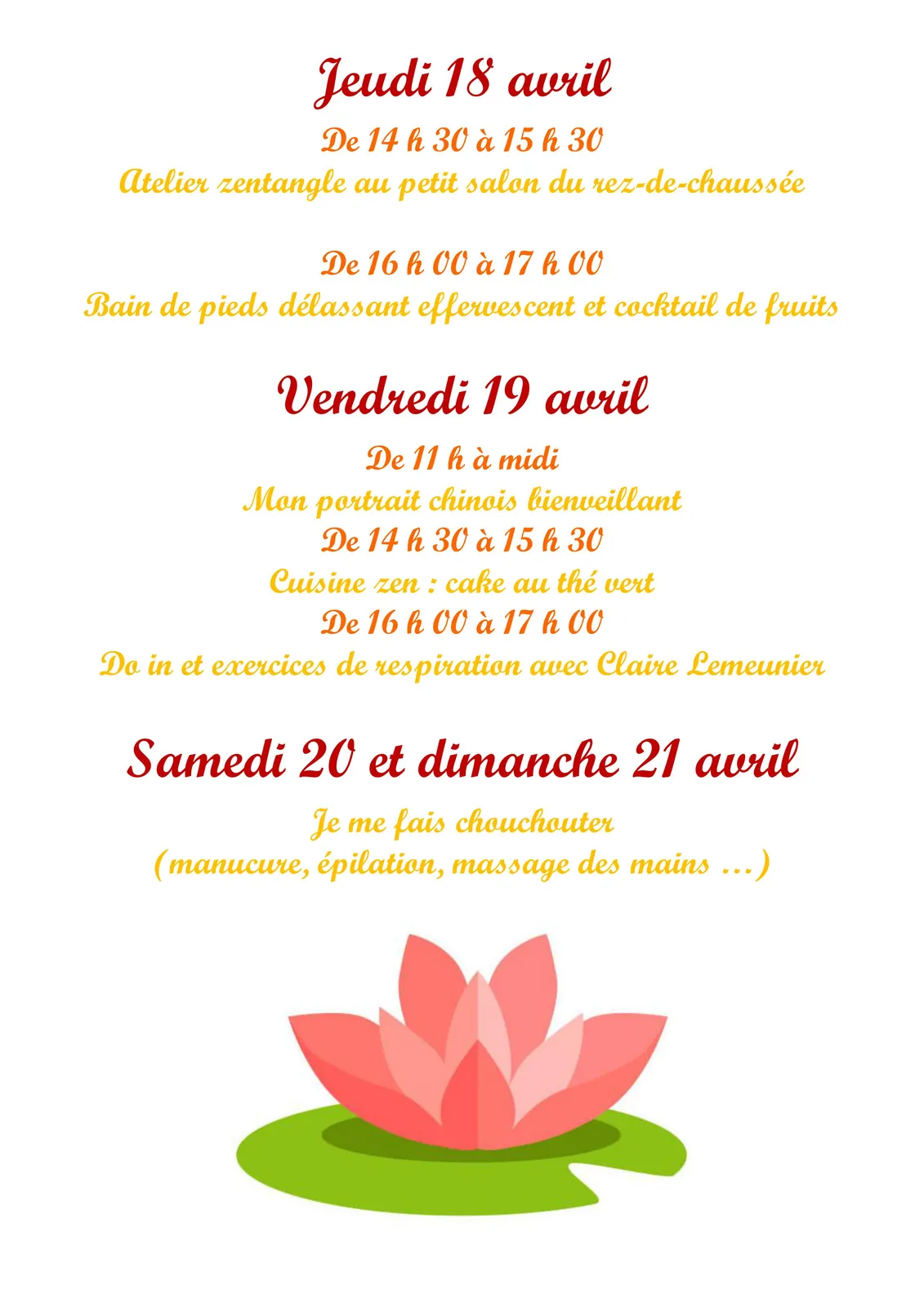 Une semaine zen & happy !
