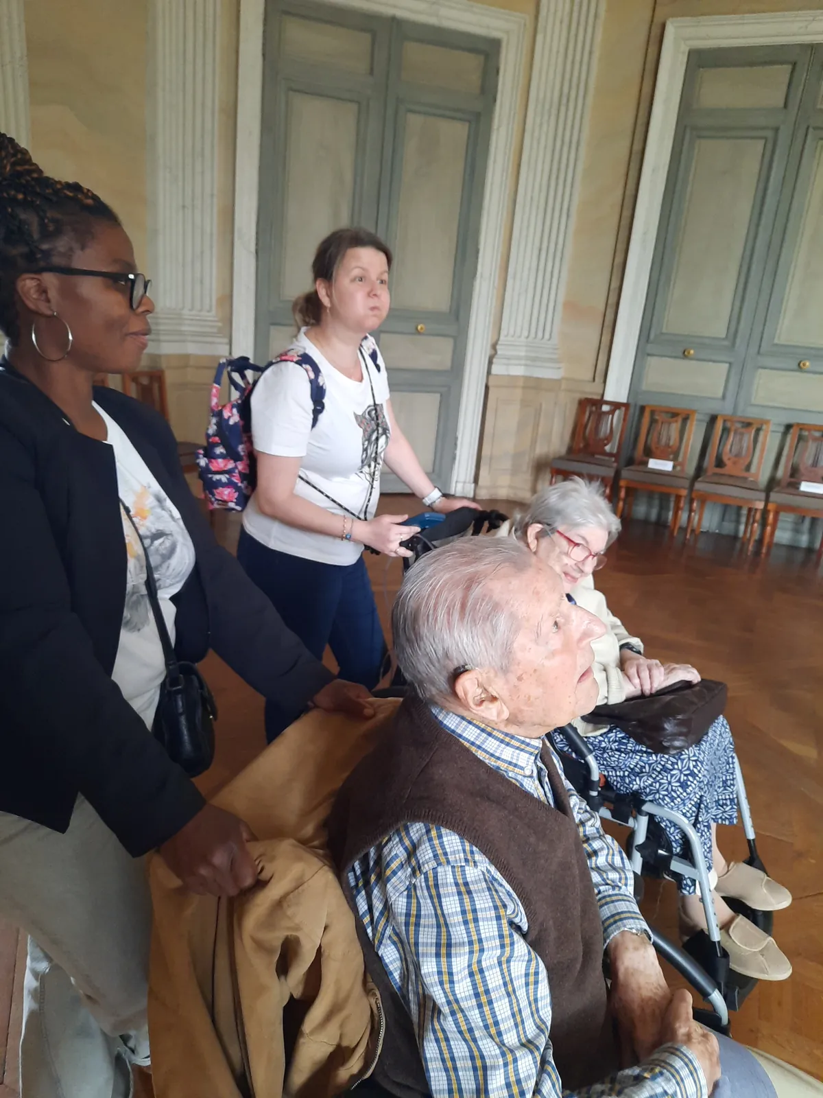 Trois centenaires en visite au château de Compiègne !