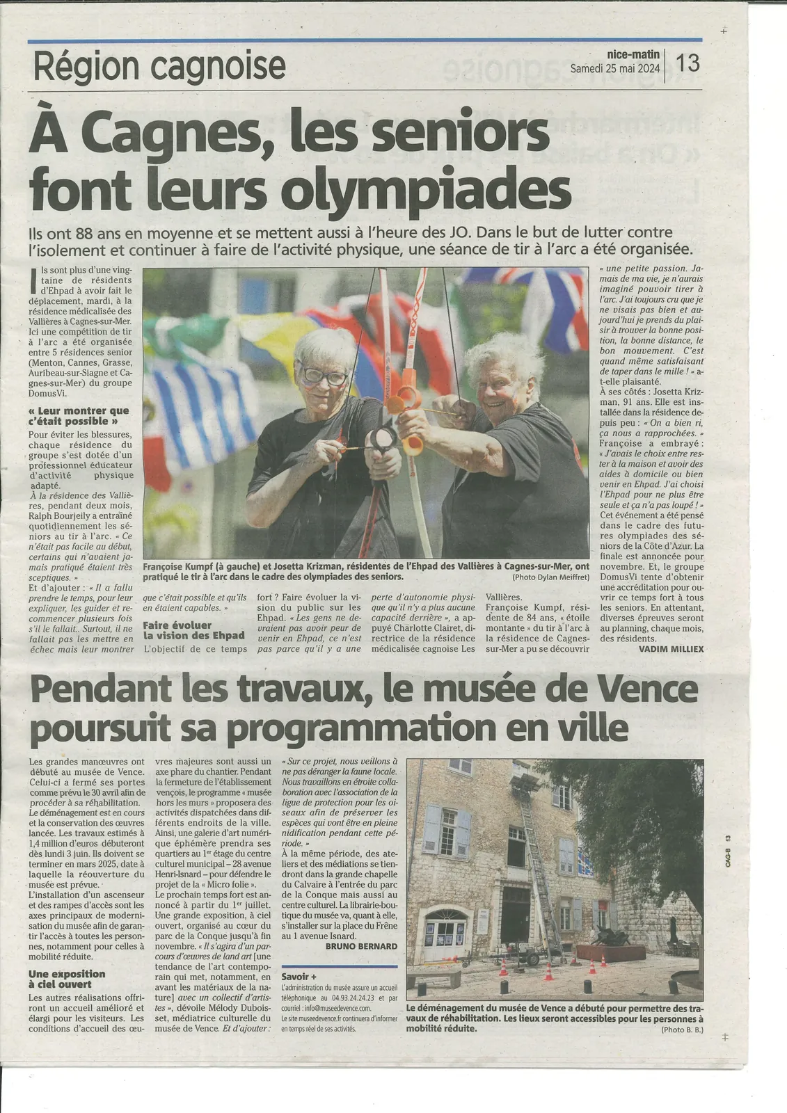 La résidence à l'honneur dans Nice Matin !