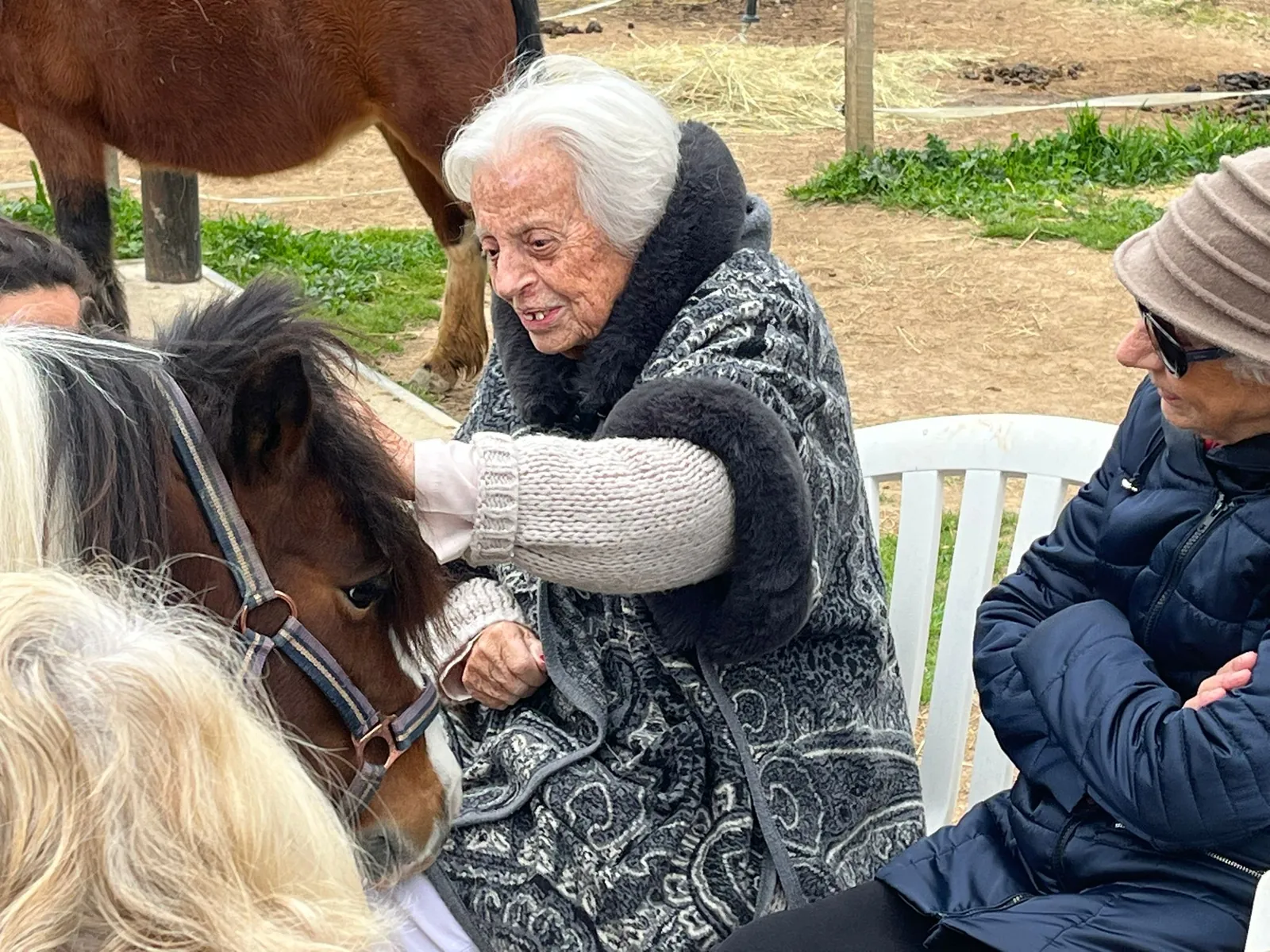 Première sortie d’équithérapie pour les résidents