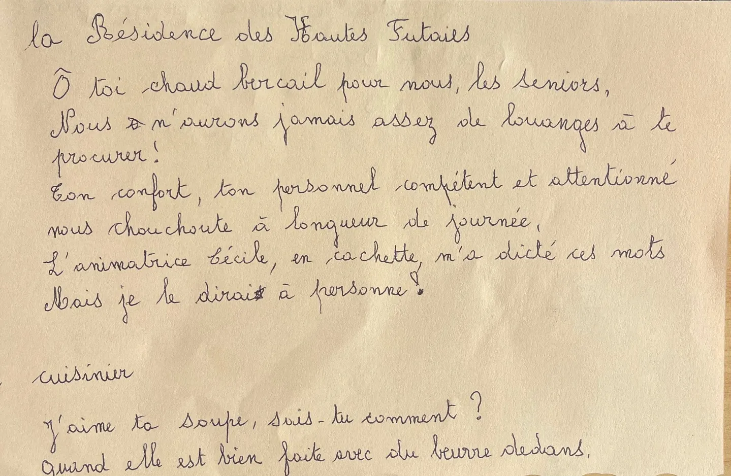 La Journée du Compliment : des mots qui font du bien entre résidents et équipe