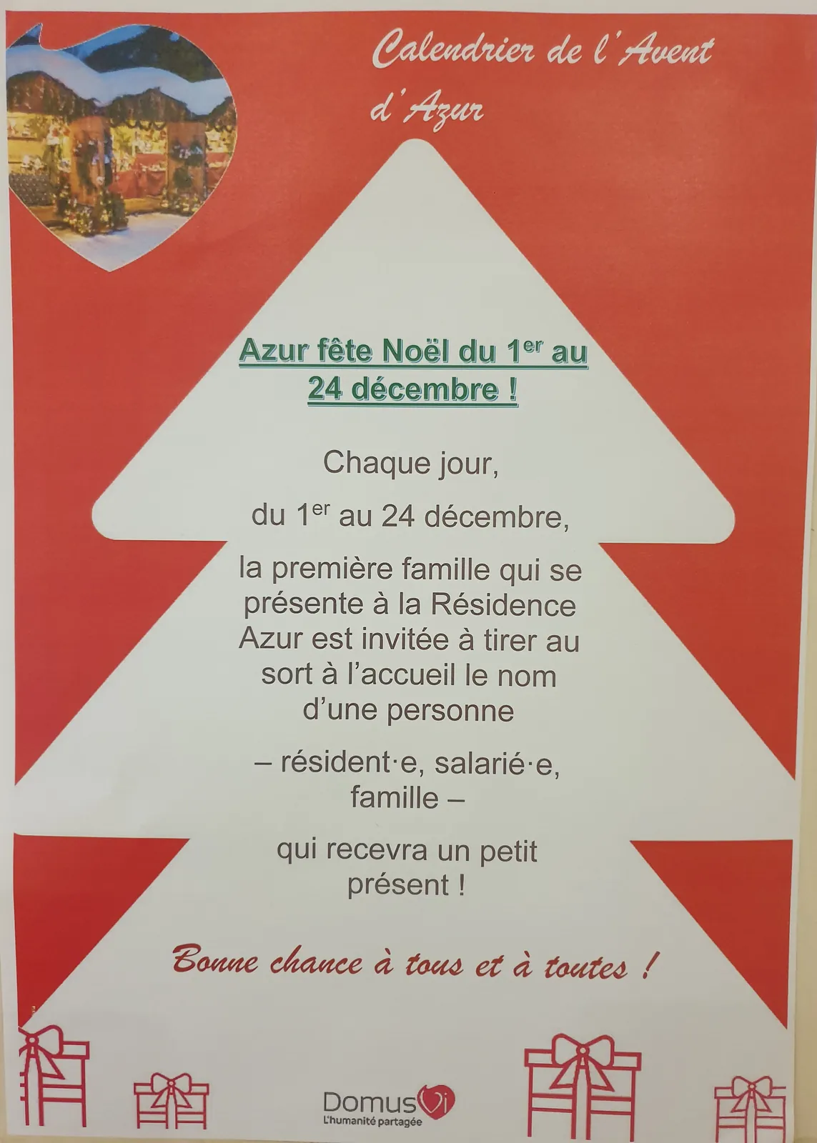 Le calendrier de l'Avent de la Résidence Azur