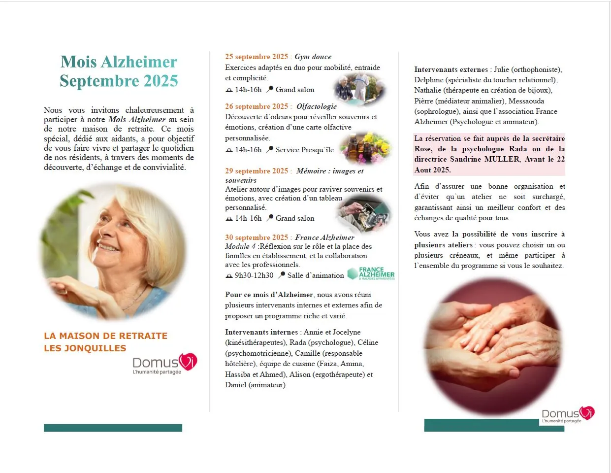 Un mois dédié à la maladie d’Alzheimer à la Résidence Les Jonquilles