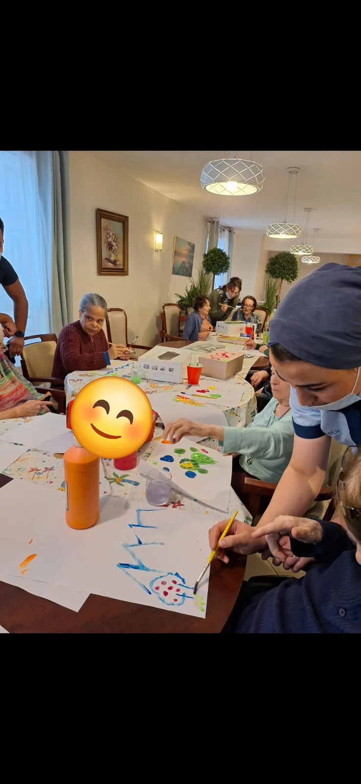 l’atelier peinture du 20 décembre la résidence les Adrets 