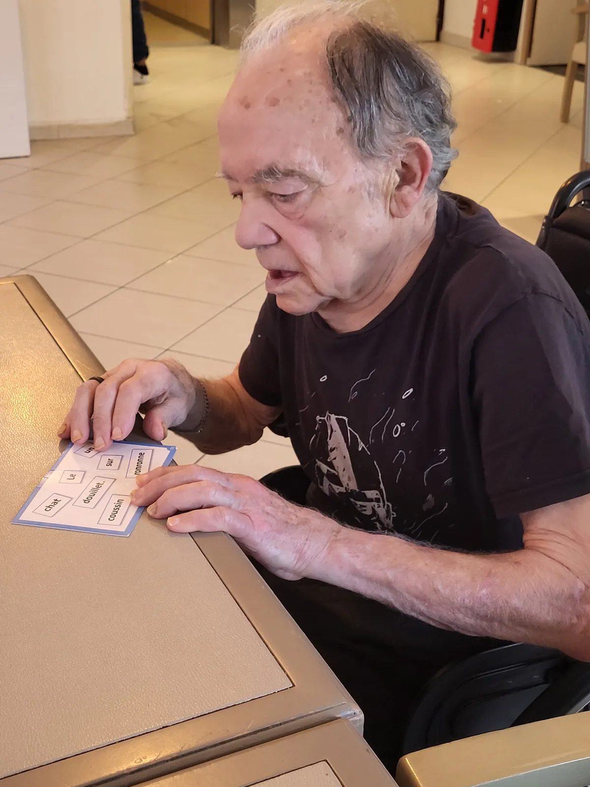 Atelier mémoire au 1er étage a la résidence les Adrets 