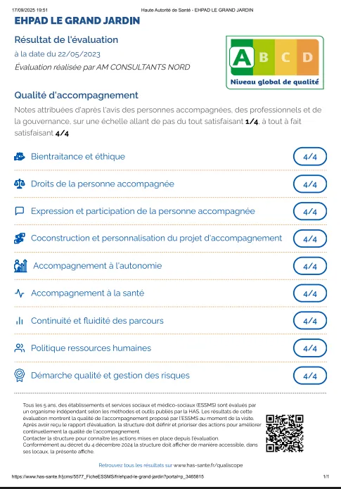 Une belle reconnaissance pour la Résidence du Grand Jardin !