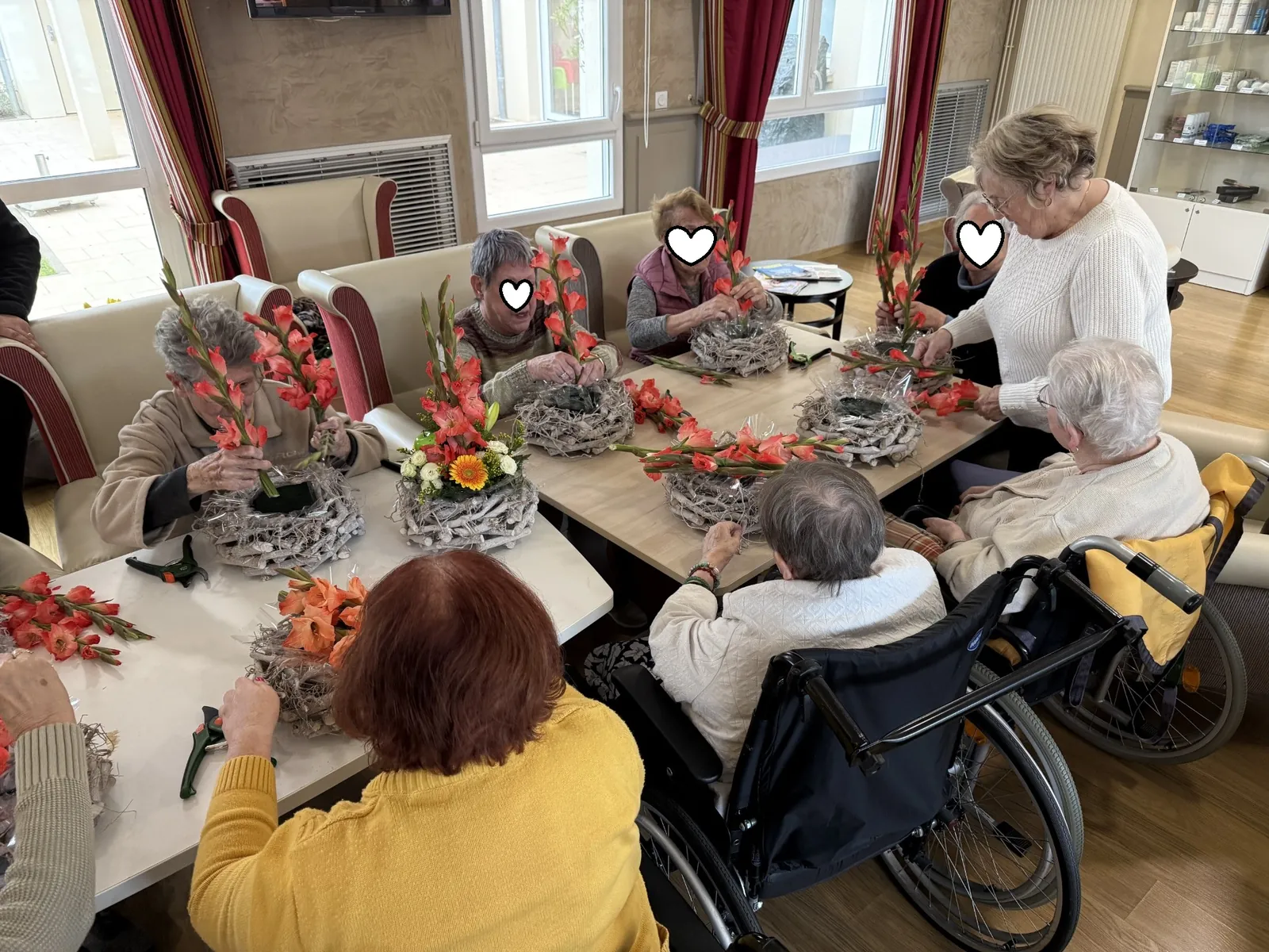 L'atelier floral a la résidence