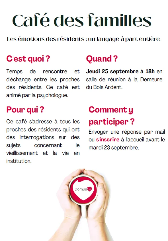 Café des familles : "Les émotions des résidents un langage à part entière"